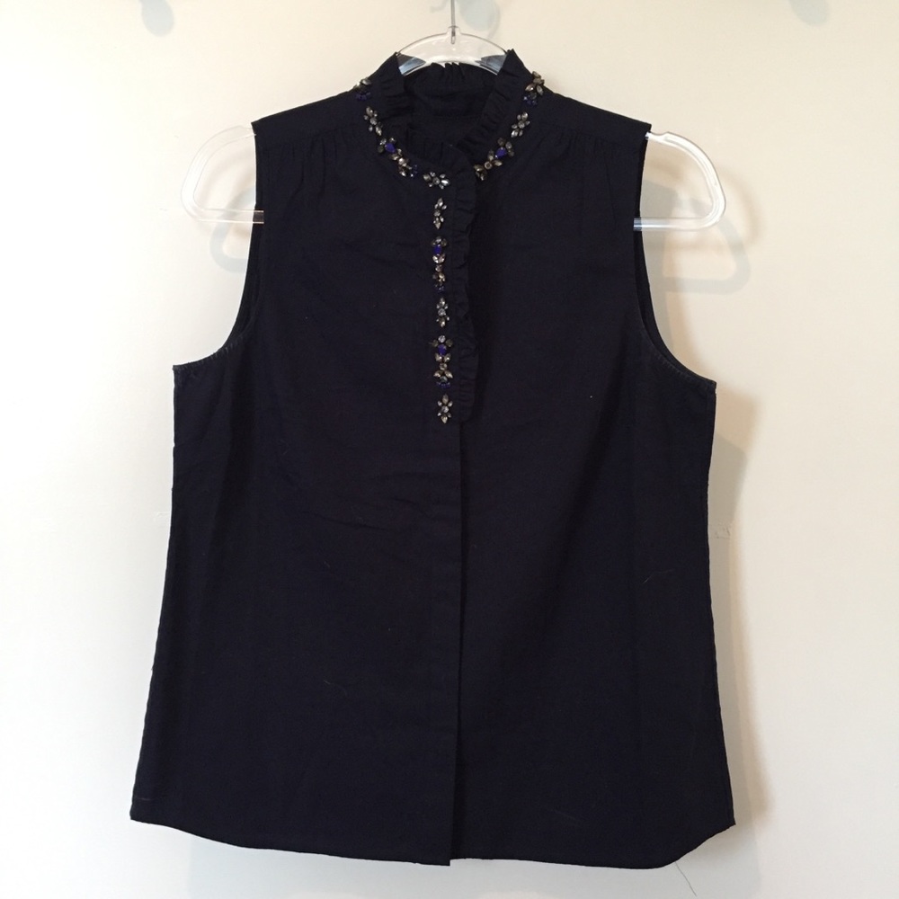 J. Crew sleeveless top with beaded detailing